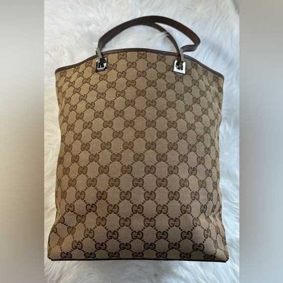 GUCCI Bag Handbag Tote Bag GG Canvas Brown - Picture 16 of 17